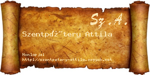 Szentpétery Attila névjegykártya
