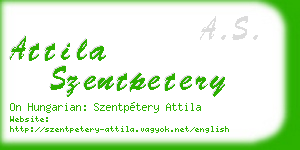 attila szentpetery business card