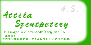 attila szentpetery business card